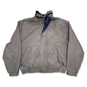 Pacific Trail Jacket Mens M Gray Navy Outdoor Windbreaker Full Zip Lightweight
